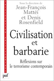 Cover of Civilisation et barbarie by Jean-François Mattéi