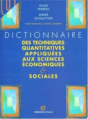 Front cover of Dictionnaire des techniques quantitatives appliquées aux sciences économiques et sociales by Ferreol
