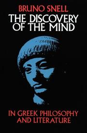 Cover of The discovery of the mind by Bruno Snell