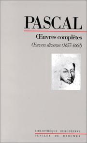 Cover of Oeuvres complètes by Blaise Pascal