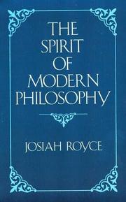 Cover of The spirit of modern philosophy by Josiah Royce