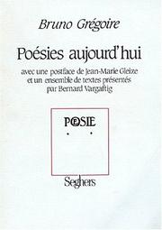 Front cover of Poésies aujourd'hui by Bruno Grégoire