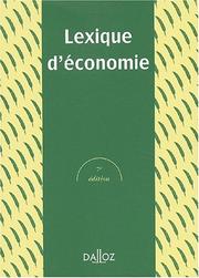 Front cover of Lexique d'économie by A. Silem