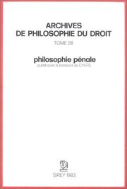 Front cover of Philosophie pénale by Arch.Philo.Droit