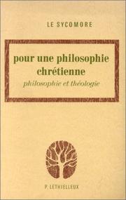 Front cover of Pour une philosophie chrétienne by Le Sycomorre