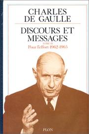 Front cover of Discours et messages by Charles de Gaulle