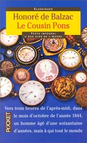 Front cover of Le cousin Pons by Honoré de Balzac