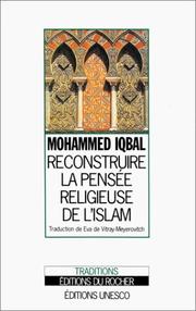 Front cover of Reconstruire la pensée religieuse de l'Islam by Sir Muhammad Iqbal
