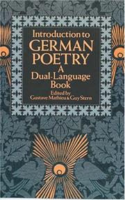 Cover of Introductionto German poetry by Guy Stern