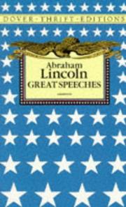 Cover of Great speeches by Abraham Lincoln