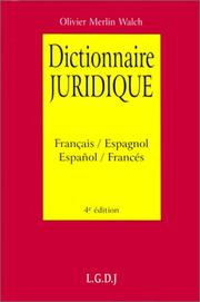 Cover of Dictionnaire juridique by Merlin-Walch