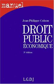 Front cover of Droit Public Economique by Jean-Philippe Colson
