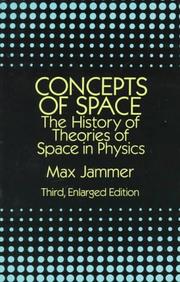 Front cover of Concepts of space by Max Jammer