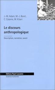 Front cover of Le Discours anthropologique by Jean-Michel Adam