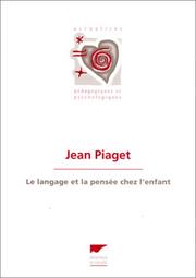 Front cover of Le langage et la pensée chez l'enfant by Jean Piaget
