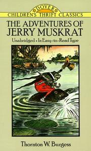 Cover of The Adventures of Jerry Muskrat by Thornton W. Burgess