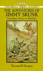 Cover of The adventures of Jimmy Skunk by Thornton W. Burgess