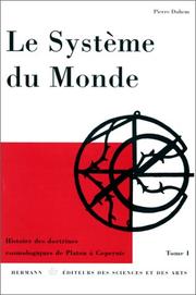 Front cover of Le Système du monde, tome 1 by Duhem