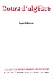Cover of Cours d'algèbre by Roger Godement