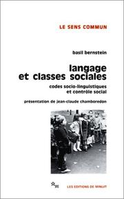 Cover of Langage et classes sociales by Basil Bernstein