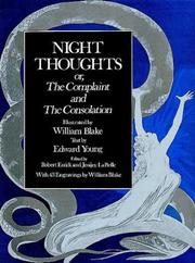 Front cover of Night thoughts, or, The complaint and the consolation by Edward Young
