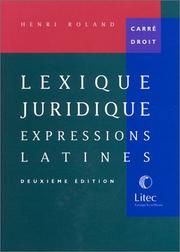 Cover of Lexique juridique by Henri Roland