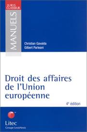 Front cover of Droit des affaires de l'Union européenne by Christian Gavalda