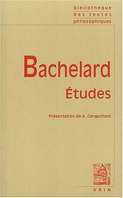 Cover of Etudes by Gaston Bachelard