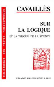Cover of Sur la logique et la théorie de la science by Jean Cavaillès