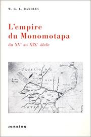 Front cover of L'Empire du Monomotapa du XVe au XVIe siècle by William G.L. Randles