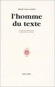 Cover of L'Homme du texte (livre non massicoté) by Claude Louis-Combet