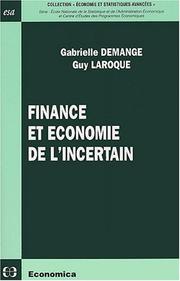 Front cover of Finance et économie de l'incertain by Guy Laroque