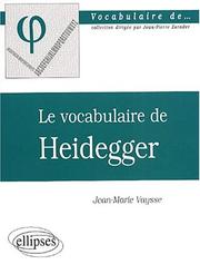 Cover of Le Vocabulaire de Heidegger by Jean-Marie Vaysse