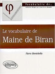 Front cover of Le vocabulaire de maine de biran by Montebello