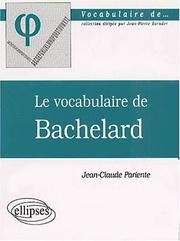 Front cover of Le vocabulaire de bachelard by Pariente