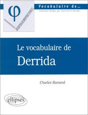 Front cover of Vocabulaire de Derrida by Charles Ramond