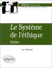 Front cover of Le système éthiquede Fichte by Vincenti