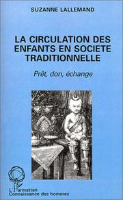 Front cover of La circulation des enfants en société traditionnelle by Suzanne Lallemand