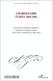 Front cover of Les oeuvres de Charles Gide, écrits 1869-1886, volume 1. Textes choisis et présentés, introduction de Maurice Parodi by Marc Pénin