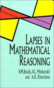 Front cover of Lapses in mathematical reasoning by V. M. Bradis