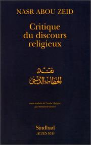 Front cover of Critique du discours religieux by Naṣr Ḥāmid Abū Zayd