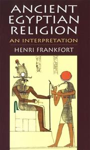 Front cover of Ancient Egyptian religion by Henri Frankfort