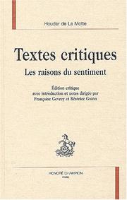 Cover of Textes critiques by La Motte