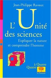 Cover of L'unité des sciences by Jean-Philippe Ravoux