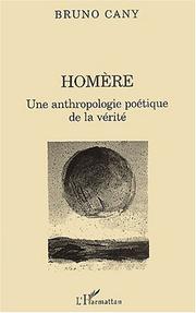Front cover of Homere. une anthropologie poetique de la verite by Bruno Cany