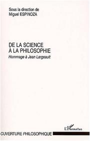 Front cover of De la science a la philosophie. hommage a jean largeault by Miguel Espinoza