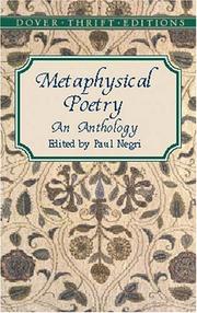 Cover of Metaphysical poetry by Paul Negri