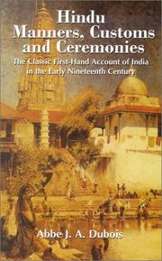 Cover of Moeurs, institutions et cérémonies des peuples de l'Inde by J. A. Dubois