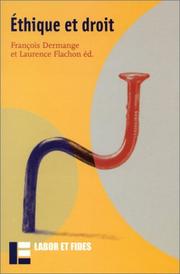 Front cover of Le champ ethique, no. 38: Ethique et droit by François Dermange