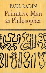 Cover of Primitive man as philosopher by Radin, Paul